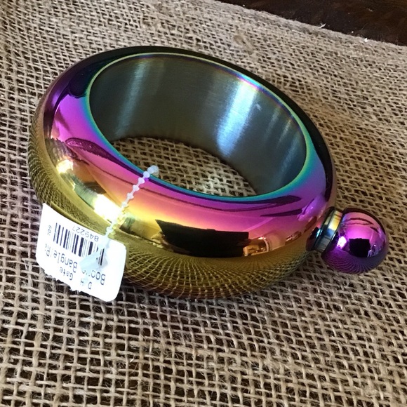 💥 Booze Bangle Bracelet Flask.  Stainless Steel.  NWT - Picture 4 of 6